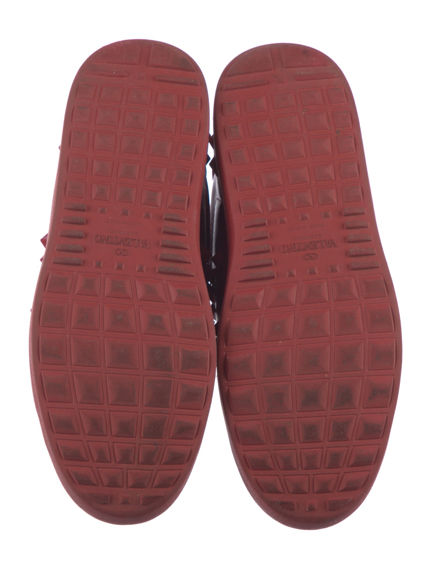 Valentino Rockstud Accents Leather Sneakers